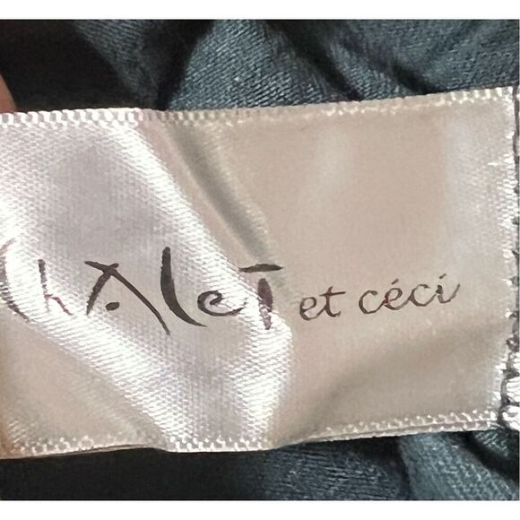 Chalet et ceci Lagenlook Colorblocked Bamboo Blend Green Tunic L - Picture 8 of 9